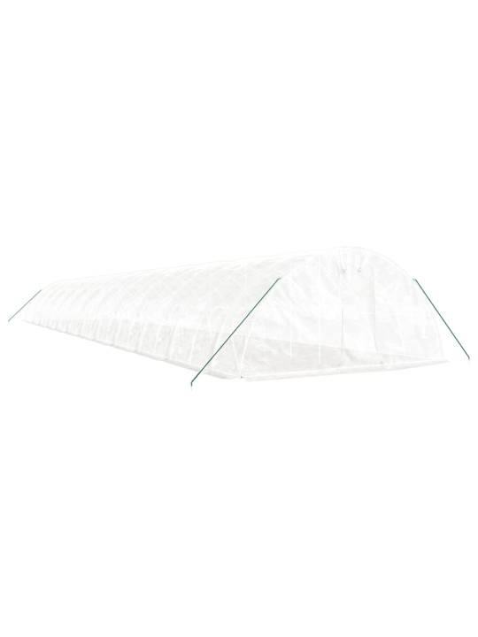 Skleník s ocelovým rámem bílý 120 m² 24 x 5 x 2,3 m