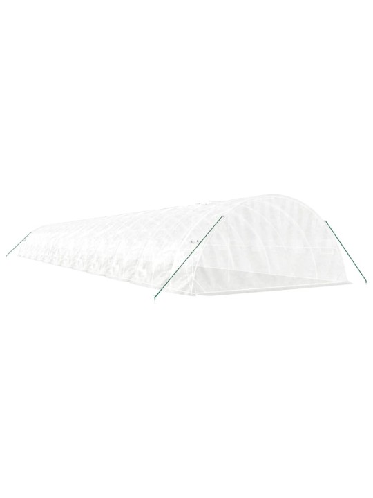 Skleník s ocelovým rámem bílý 120 m² 24 x 5 x 2,3 m