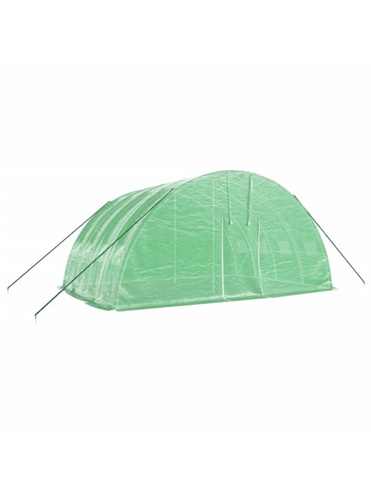 Skleník s ocelovým rámem zelený 24 m² 6 x 4 x 2,85 m