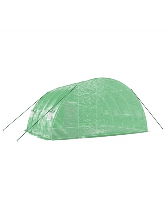 Skleník s ocelovým rámem zelený 24 m² 6 x 4 x 2,85 m