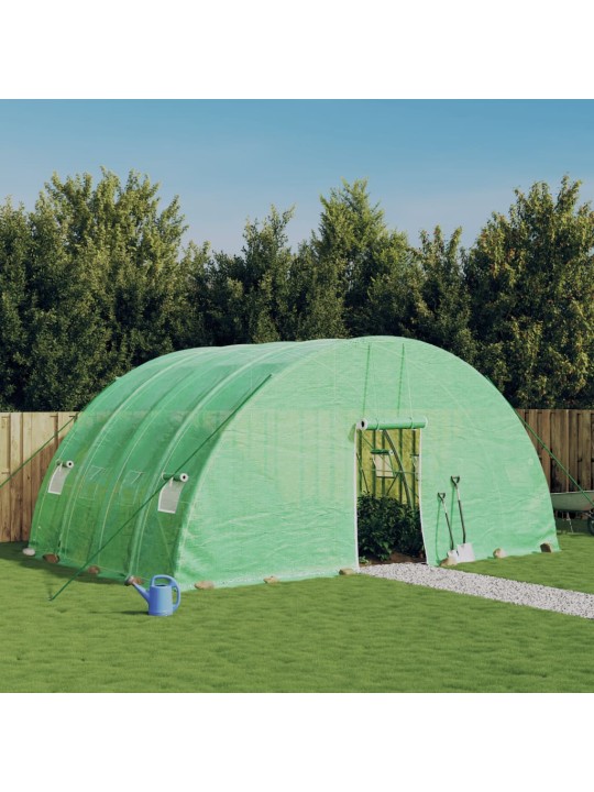 Skleník s ocelovým rámem zelený 24 m² 6 x 4 x 2,85 m
