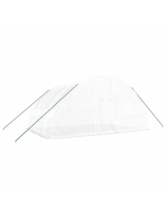 Skleník s ocelovým rámem bílý 24 m² 6 x 4 x 2,85 m