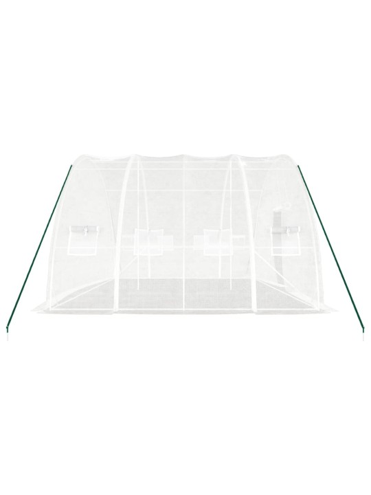 Skleník s ocelovým rámem bílý 24 m² 6 x 4 x 2,85 m