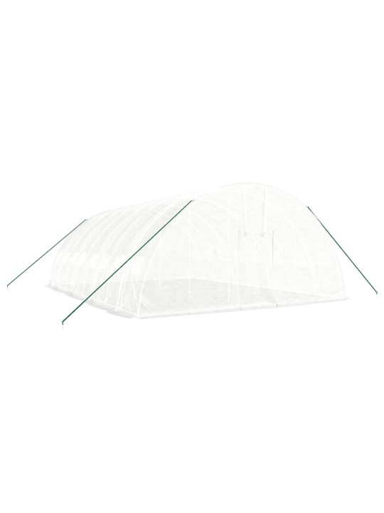 Skleník s ocelovým rámem bílý 48 m² 8 x 6 x 2,85 m