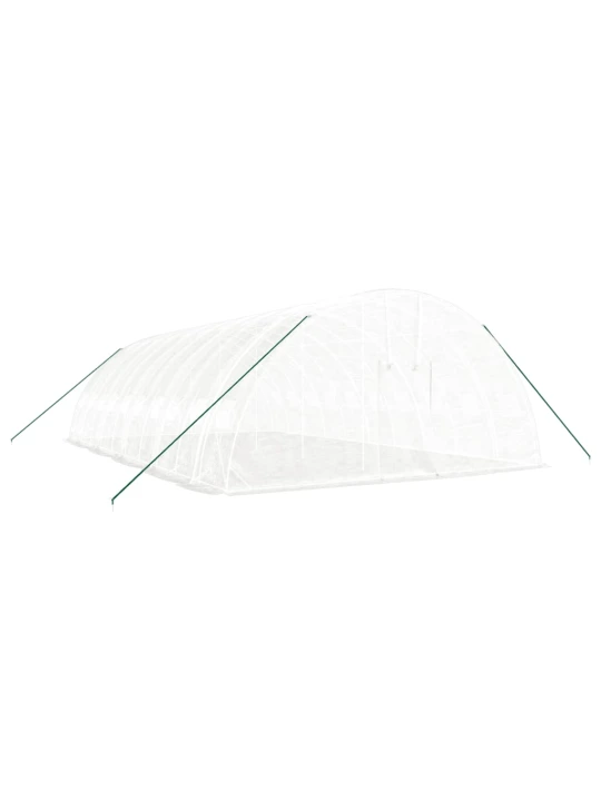 Skleník s ocelovým rámem bílý 60 m² 10 x 6 x 2,85 m