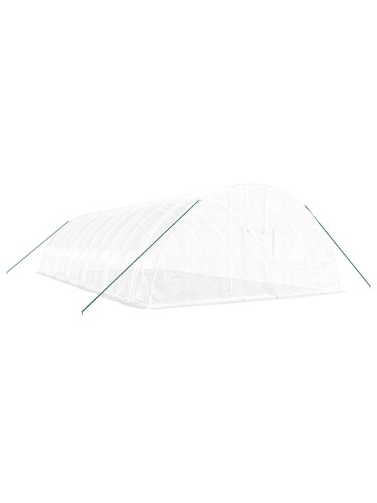 Skleník s ocelovým rámem bílý 72 m² 12 x 6 x 2,85 m