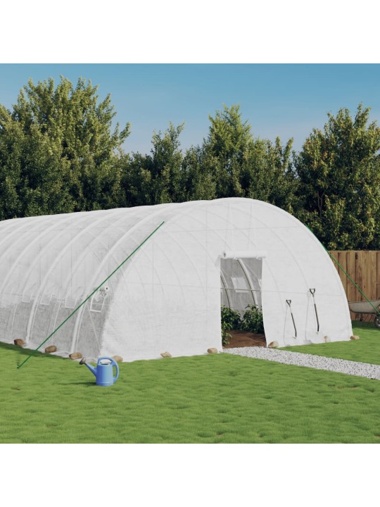 Skleník s ocelovým rámem bílý 72 m² 12 x 6 x 2,85 m