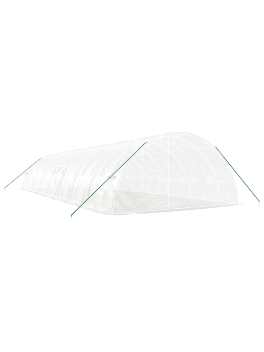 Skleník s ocelovým rámem bílý 96 m² 16 x 6 x 2,85 m