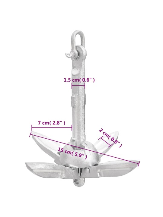 Skládací kotva Silver 0,7 kg žárově pozinkovaná litina