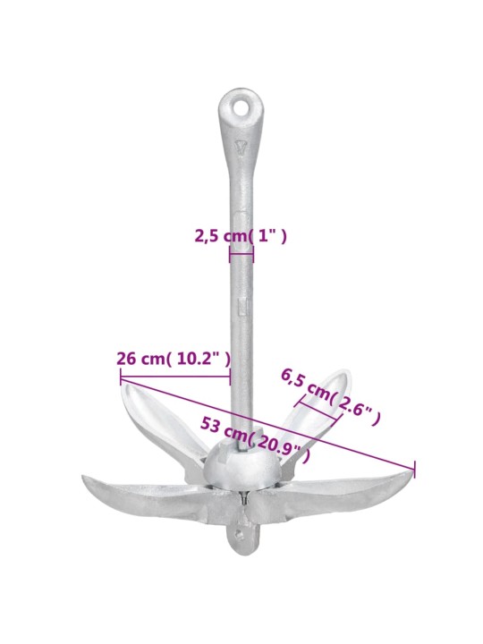 Skládací kotva Silver 8 kg žárově pozinkovaná litina