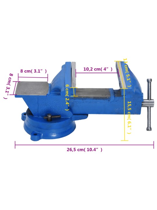 Stolní svěrák modrý 125 mm litina