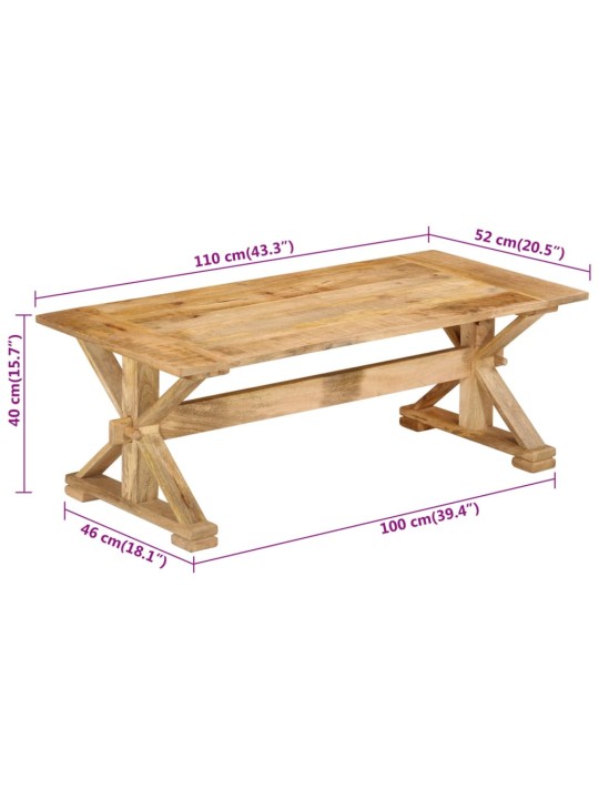 Konferenční stolek 110 x 52 x 40 cm masivní mangovníkové dřevo