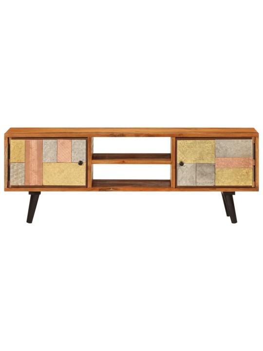 Tv skříňka s dvířky 112 x 30 x 40 cm masivní akácie a kov