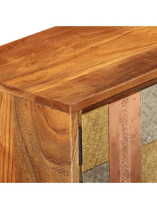 Tv skříňka s dvířky 112 x 30 x 40 cm masivní akácie a kov