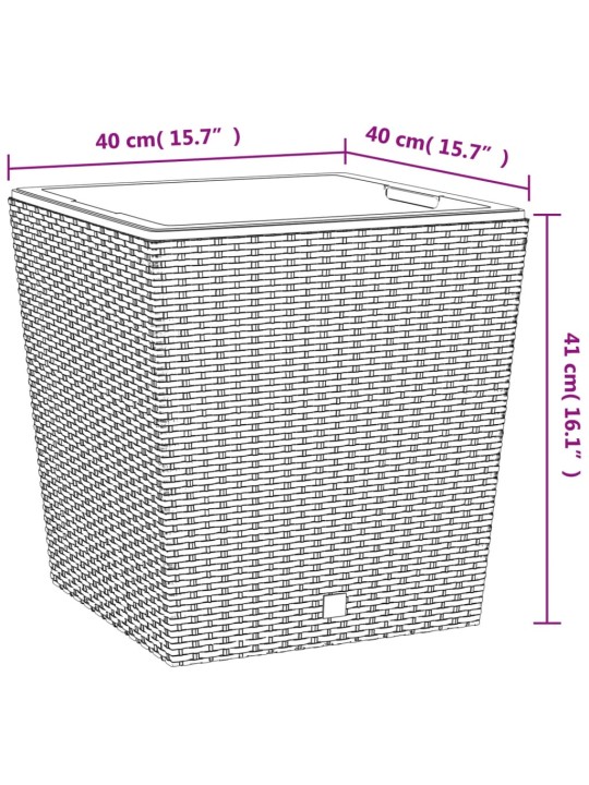 Truhlík s odnímatelnou vložkou hnědý 37 / 64 l pp ratan