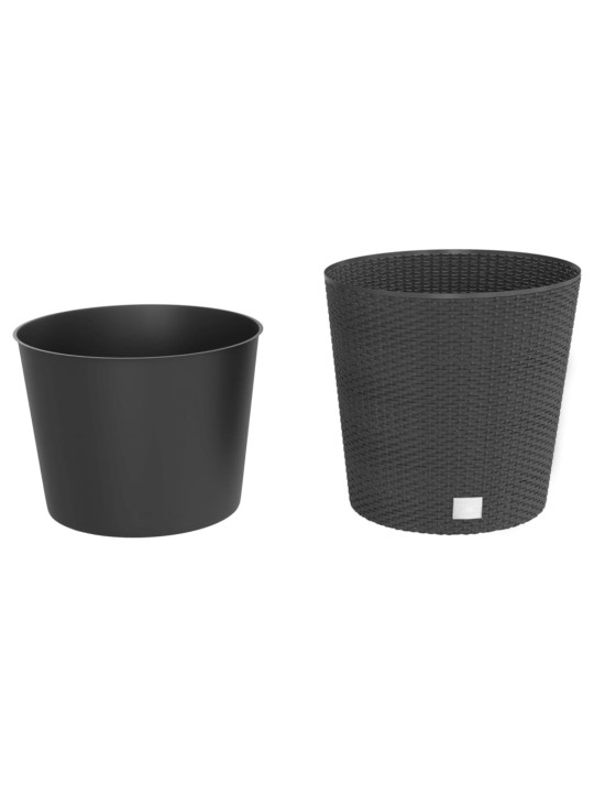 Truhlík s odnímatelnou vložkou antracit 35 / 37,5 l PP ratan