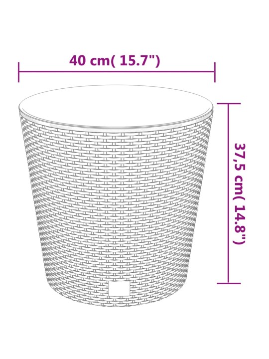 Truhlík s odnímatelnou vložkou antracit 35 / 37,5 l PP ratan