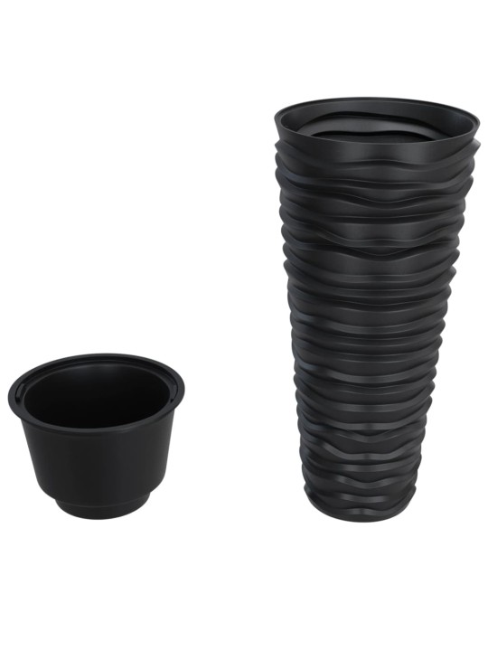 Truhlík s odnímatelnou vložkou antracit 18 / 45 l pp rýhovaný