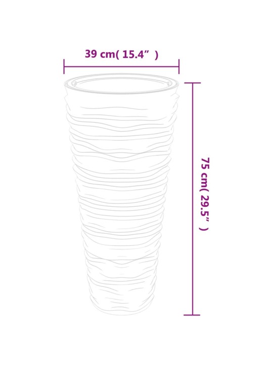 Truhlík s odnímatelnou vložkou antracit 18 / 45 l pp rýhovaný