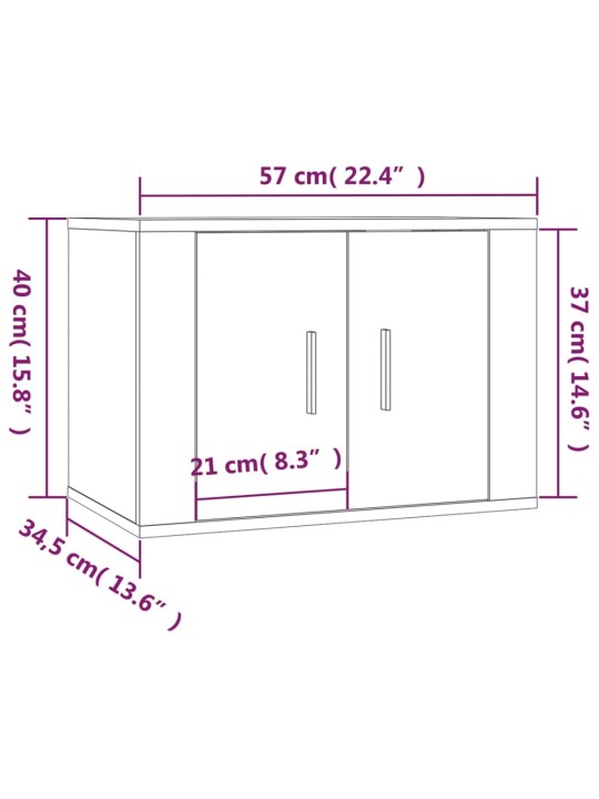 Nástěnné TV skříňky 2 ks bílé 57 x 34,5 x 40 cm