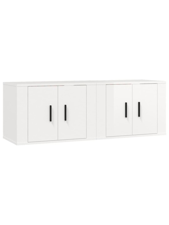 Nástěnné TV skříňky 2 ks bílé s vysokým leskem 57x34,5x40 cm