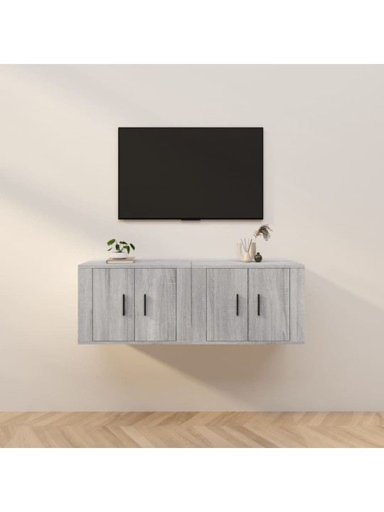 Nástěnné TV skříňky 2 ks šedé sonoma 57 x 34,5 x 40 cm