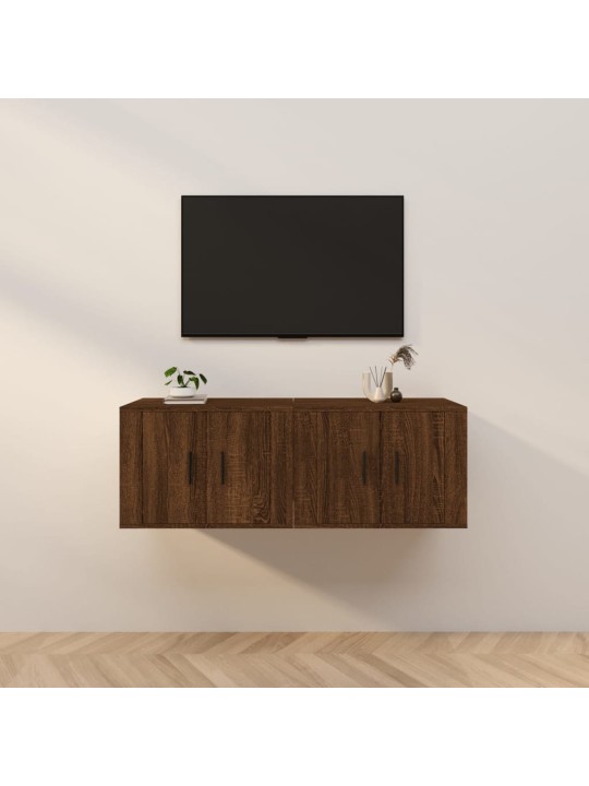 Nástěnné TV skříňky 2 ks hnědý dub 57 x 34,5 x 40 cm