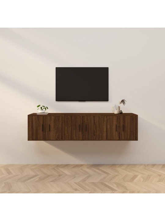 Nástěnné TV skříňky 3 ks hnědý dub 57 x 34,5 x 40 cm