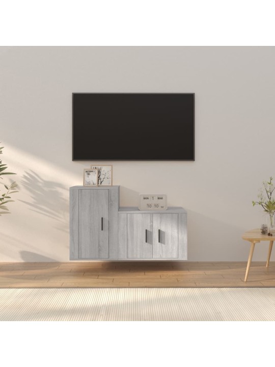 2dílný set TV skříněk šedý sonoma kompozitní dřevo