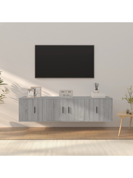 3dílný set TV skříněk šedý sonoma kompozitní dřevo