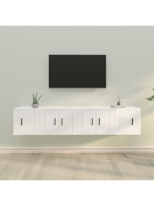 4dílný set TV skříněk bílý kompozitní dřevo