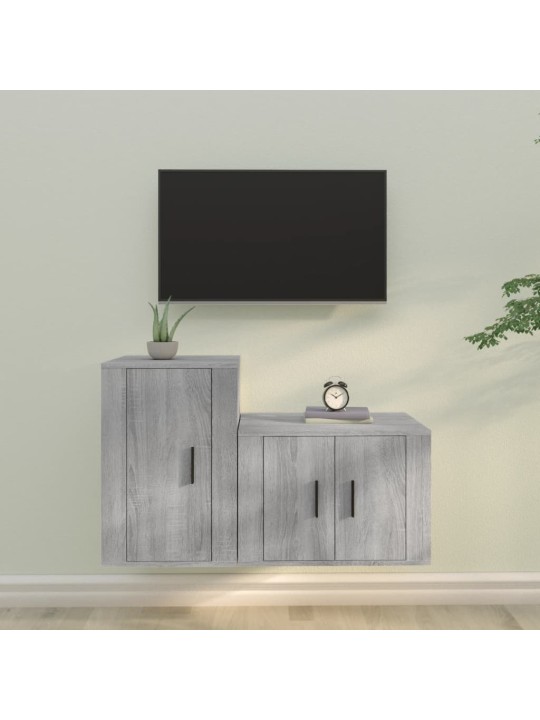 2dílný set TV skříněk šedý sonoma kompozitní dřevo