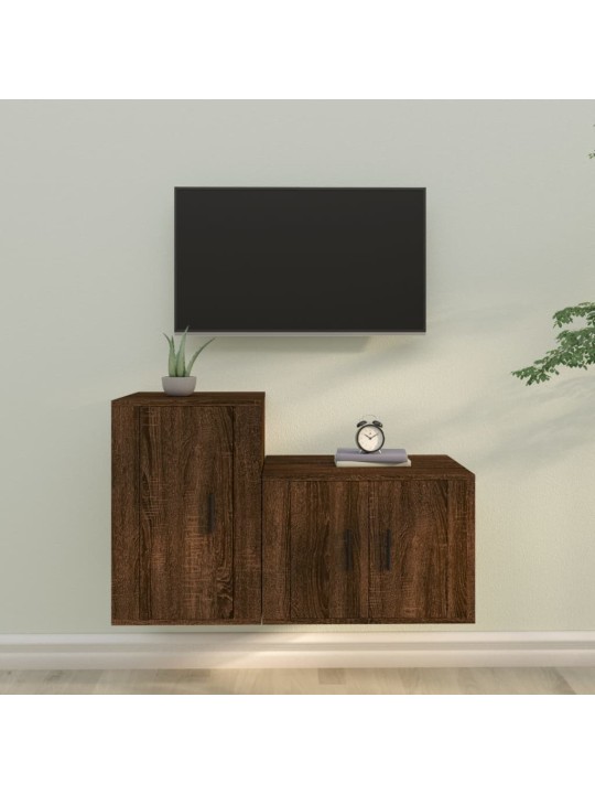 2dílný set TV skříněk hnědý dub kompozitní dřevo