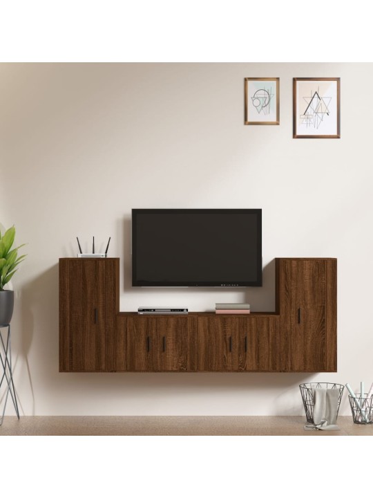4dílný set TV skříněk hnědý dub kompozitní dřevo