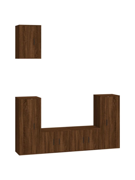 5dílný set TV skříněk hnědý dub kompozitní dřevo