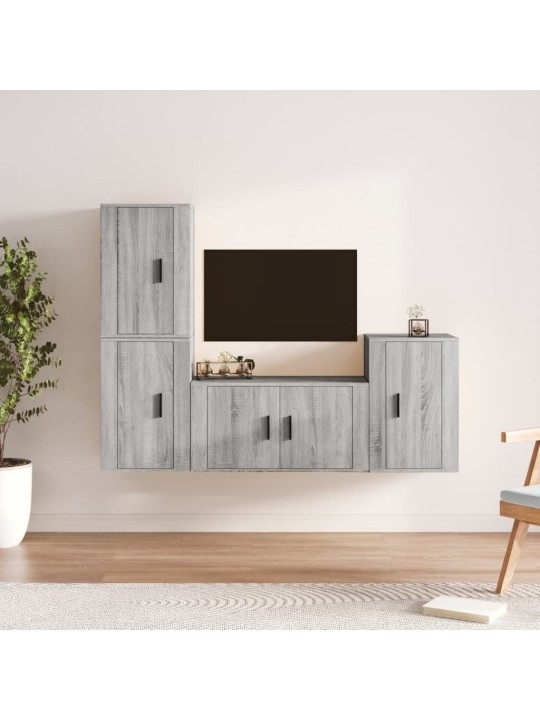 4dílný set TV skříněk šedý sonoma kompozitní dřevo