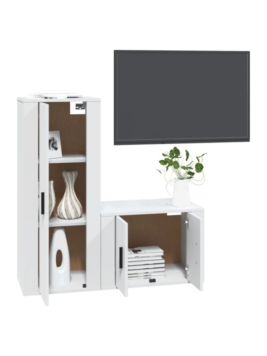 2dílný set TV skříněk bílý kompozitní dřevo