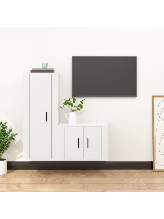 2dílný set TV skříněk bílý kompozitní dřevo