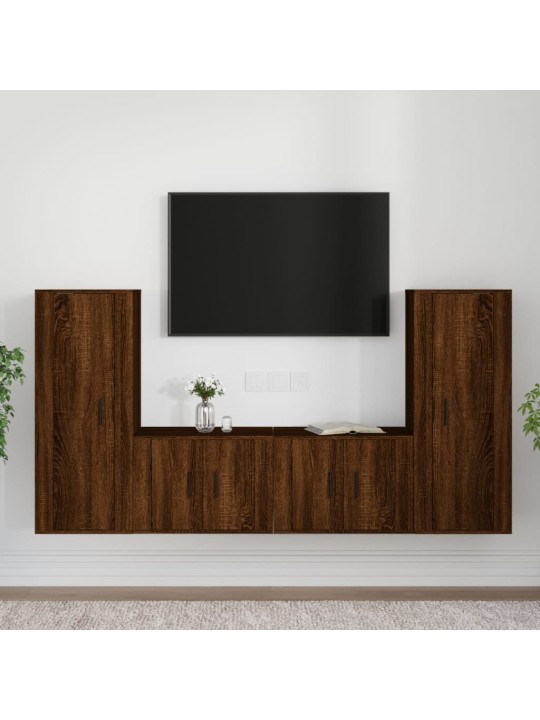 4dílný set TV skříněk hnědý dub kompozitní dřevo