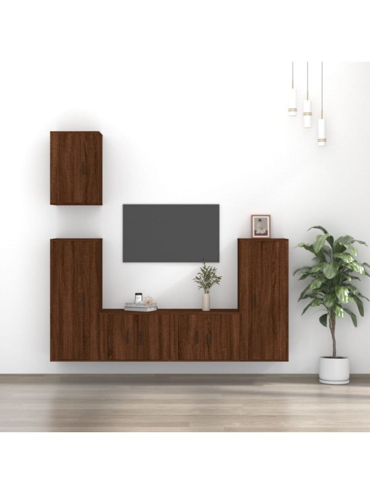 5dílný set TV skříněk hnědý dub kompozitní dřevo