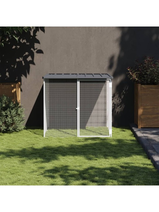 Klec pro kuřata se střechou antracitová 103 x 98 x 90 cm ocel