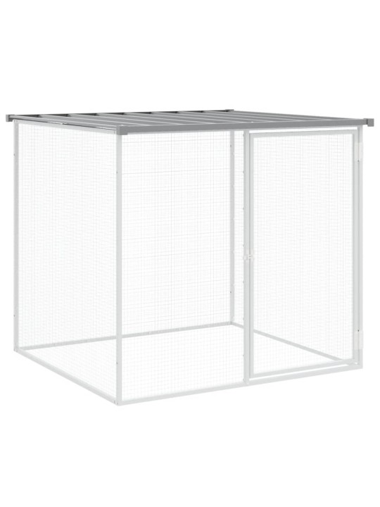Klec pro kuřata se střechou světle šedá 103 x 98 x 90 cm ocel