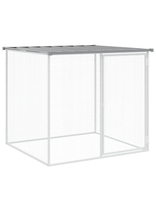 Klec pro kuřata se střechou světle šedá 103 x 98 x 90 cm ocel