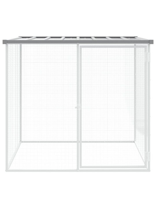 Klec pro kuřata se střechou světle šedá 103 x 98 x 90 cm ocel