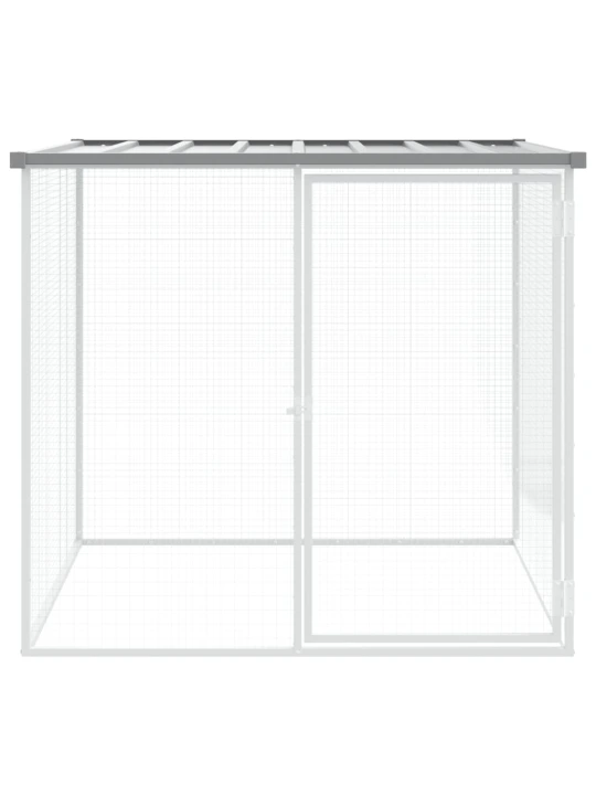 Klec pro kuřata se střechou světle šedá 103 x 98 x 90 cm ocel