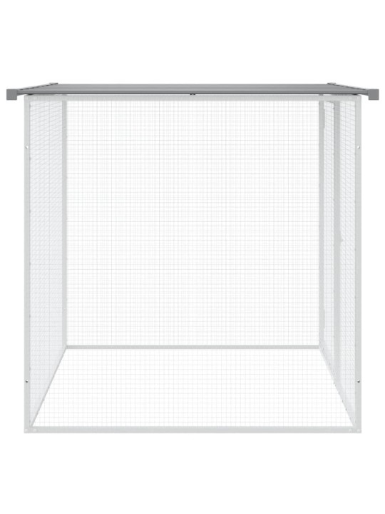 Klec pro kuřata se střechou světle šedá 103 x 98 x 90 cm ocel
