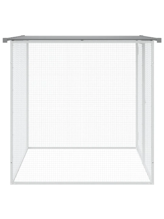 Klec pro kuřata se střechou světle šedá 103 x 98 x 90 cm ocel