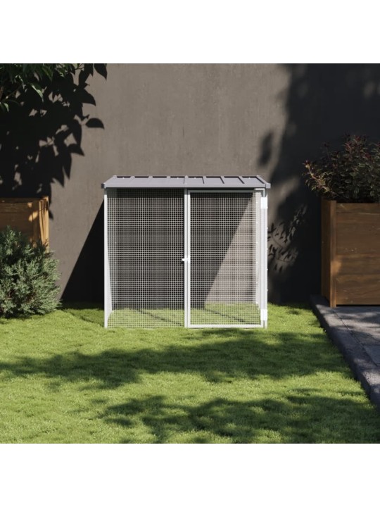 Klec pro kuřata se střechou světle šedá 103 x 98 x 90 cm ocel