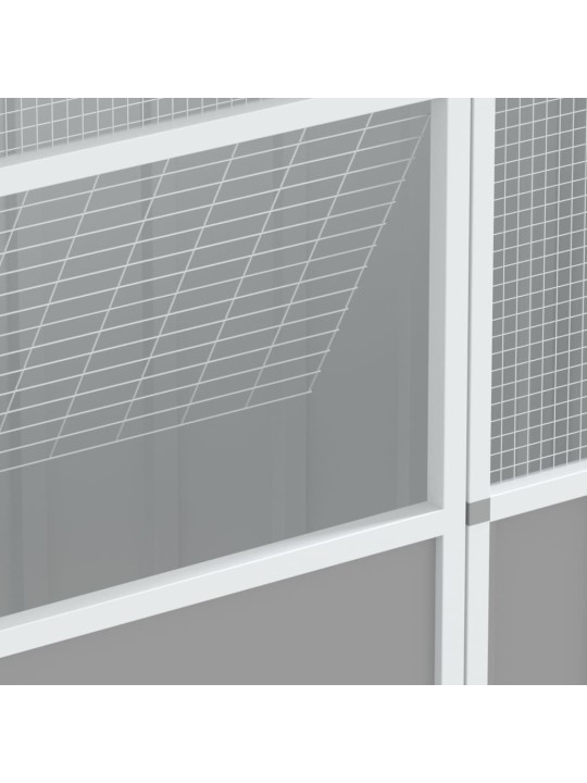 Ptačí klec šedá 115 x 78 x 200 cm pozinkovaná ocel