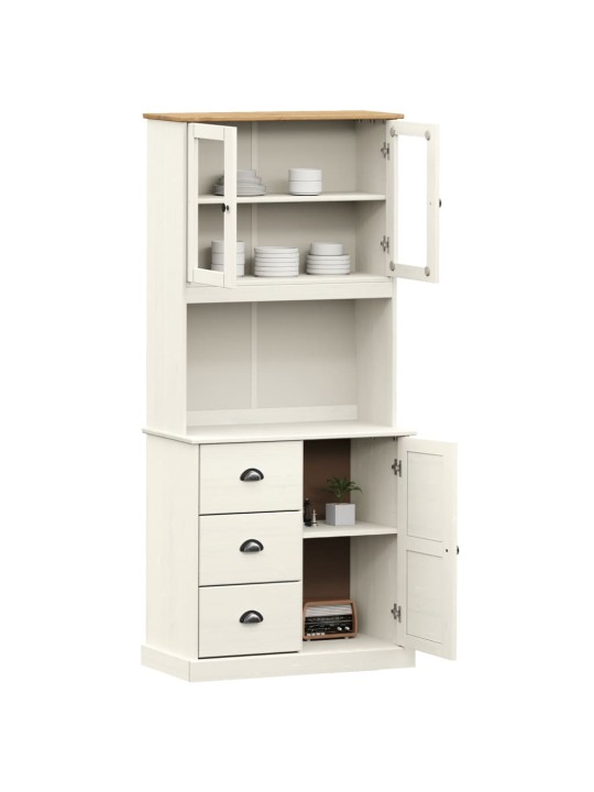 Příborník VIGO bílý 78 x 40 x 175 cm masivní borové dřevo